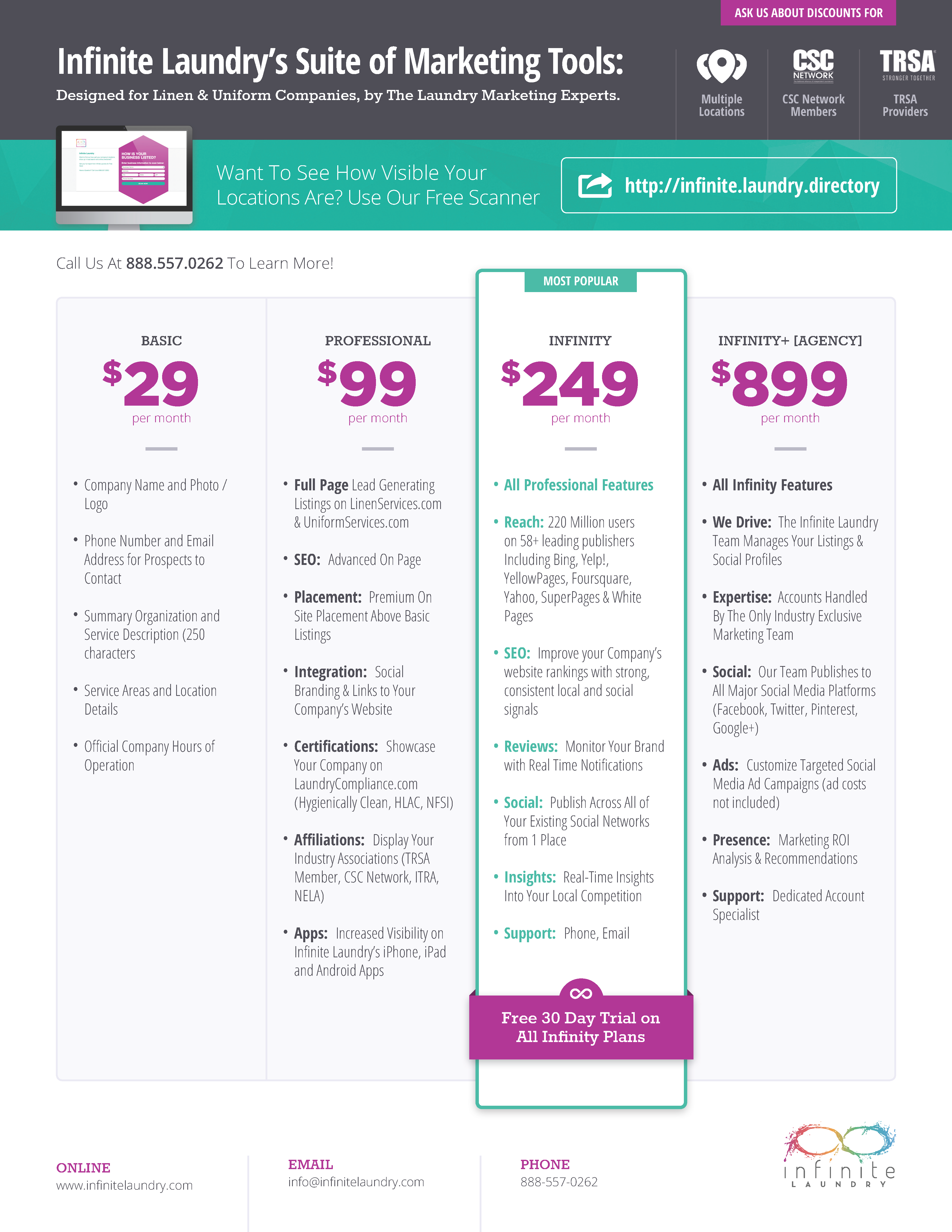 Infinite Laundry Pricing Page