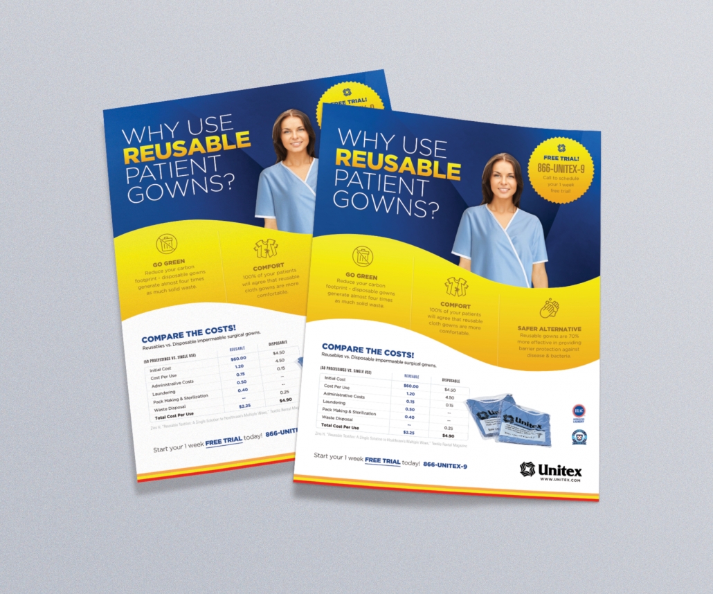 Unitex Reusable Gowns Cost Comparison Flyer Infinite Laundry